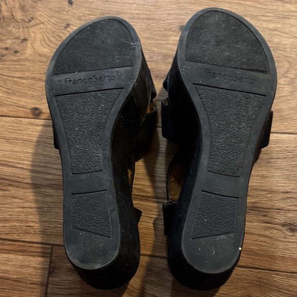 Franco Sarto Black Wedge Sandals - Picture 3 of 3